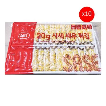 사세통상 브레디드새우튀김(20g x30개 600g) X10 식자재 업소용 대용량 서하 사세 천일 새우 왕새우 엠디에스 디딤돌 달디단마켓 빵가루새우