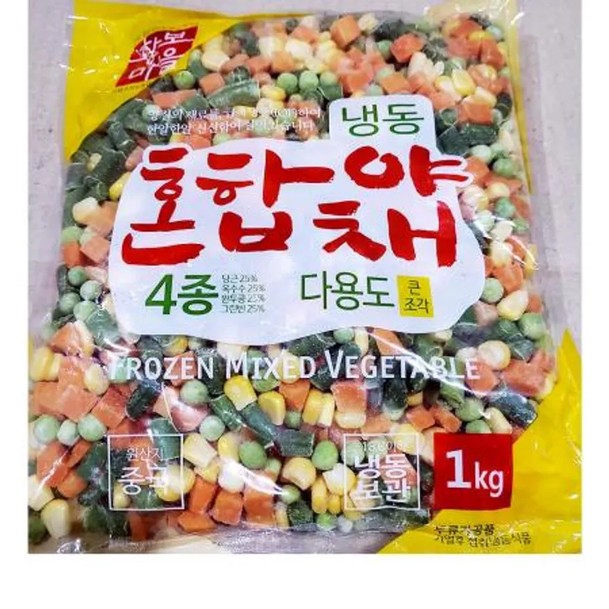 황보마을 혼합야채(4종 샐러드용 1K) 샐러드야채 냉동샐러드 손질야채 업소용혼합야채 식자재야채 대용량채소 식당재료 샐러드재료 황보마을야채 이미지