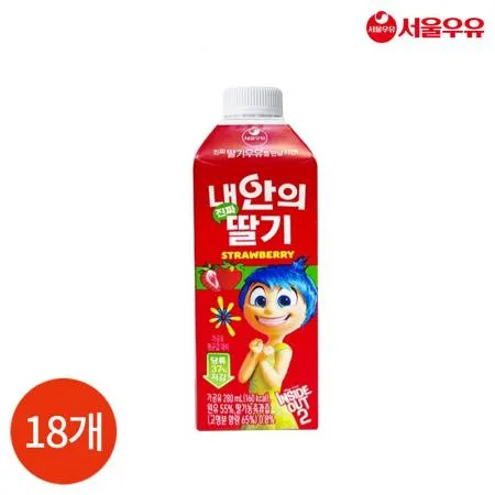 CL 서울우유 내안의 진짜 딸기우유 280ml x 18개