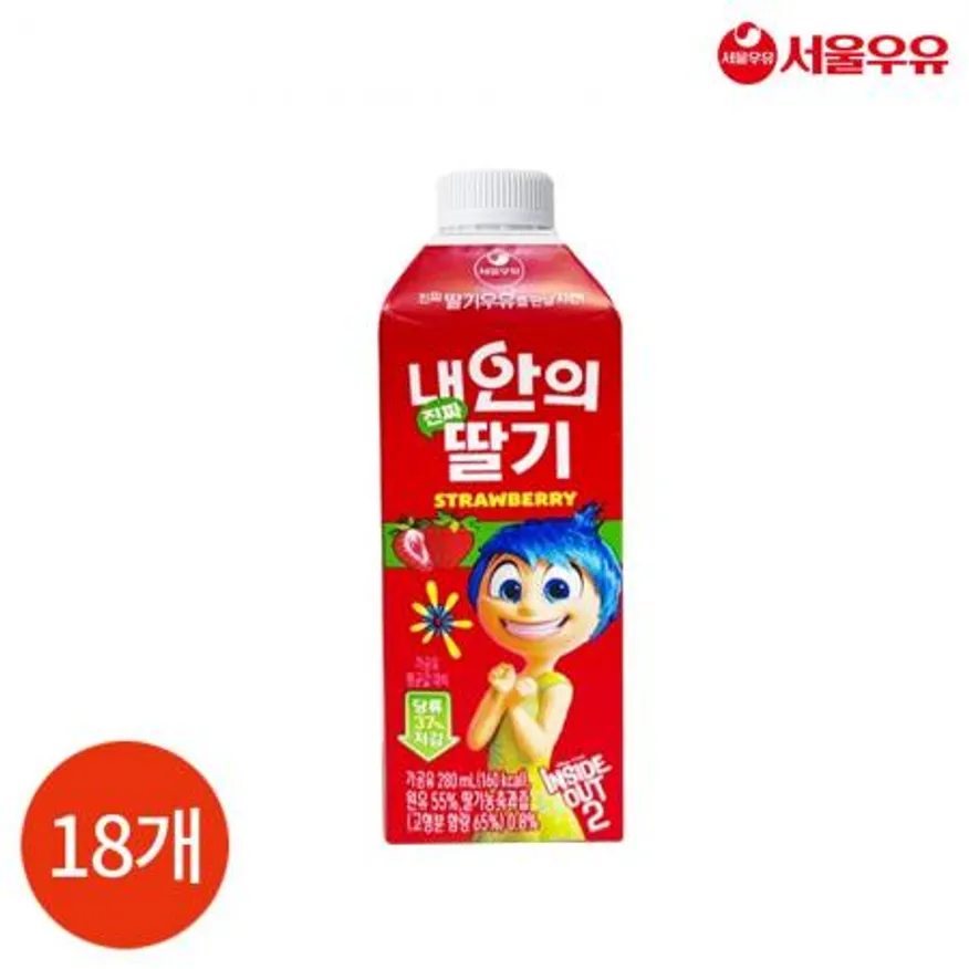 CL 서울우유 내안의 진짜 딸기우유 280ml x 18개 이미지