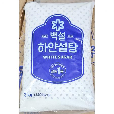 백설탕(백설 3K) 6개 식자재 업소용 대용량 백설탕 삼양 일회용설탕 백설 큐원 유통 쌍 백설설탕 제일제당 이미지