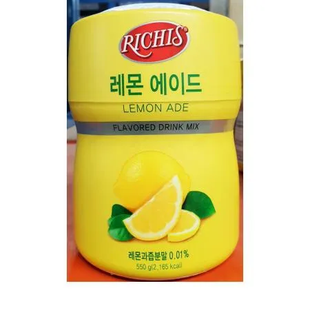 레몬에이드 파우더(리치스 550g) 대용량 업소용 음료베이스 식자재마트 카페재료 레몬쥬스 음료파우더 레몬파우더