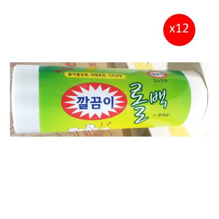 롤백(깔끔이 25 x35cm 390매) 12개 식자재 업소용 대용량 롤팩 롤백 제이큐 롤팩유니 정담아 롤비닐 일회용비밀 이미지