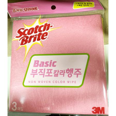 칼라행주(스카치 부직포 3P 30x30)X10개 식자재 업소용 대용량 더웰 칼라행주 순면 중 주방 부직포 위생 설거지용품 이미지