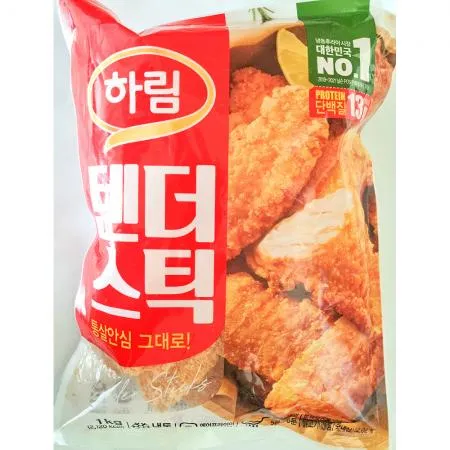 하림 텐더스틱(1k) 식자재 업소용 대용량 간식 치킨텐더 닭고기 냉동식품 닭튀김 에어프라이어