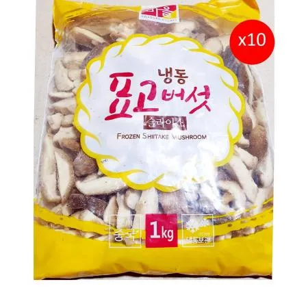 황보마을 표고버섯(슬 1K) X10 업소용 식자재 대용량 식당재료 한식재료 슬라이스 버섯 냉동 버섯요리