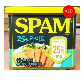 스팸 햄캔(25프로 라이트 340g) 20개 식자재 업소용 대용량 스팸 제일제당 강추 롯데햄 닭가슴살 미국