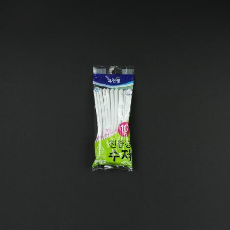 크린랩- 친환경수저 10개입 수저 친환경 일회용 생분해 업소용 식당용 카페용 배달용 캠핑용 위생용품