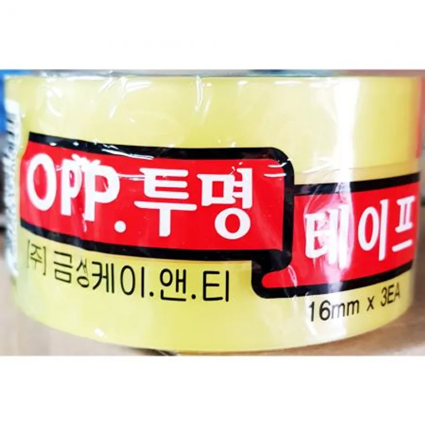 투명3절테이프(금성 16mmx25mx3개)X50개 이미지