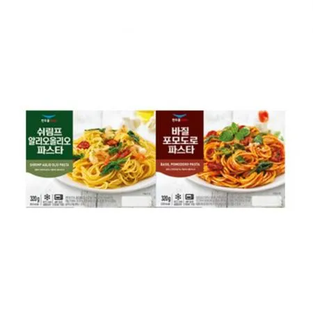 한우물파스타 (쉬림프알리오올리오) 320g 식당 카페 급식 업소용 식자재 쉬림프파스타 알리오올리오 새우파스타 냉동파스타 간편파스타 이미지