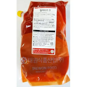 칠리소스3(태원 2K) 1개 식자재 업소용 대용량 업소 태원 스위트 칠리 레벤 대상 액상 시아스 수리