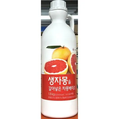 자몽베이스(대상 1.8K) 1개 식자재 업소용 대용량 흥국 대상 매일 스위트컵 포모나 쉘몬 이엔푸드 서울팩토리 세미