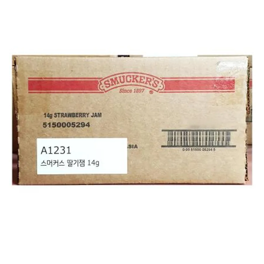 딸기잼(일회용 스머커스 14g 200개입) 업소용 대용량 카페재료 개별포장잼 소포장잼 호텔조식 급식 딸기쨈 이미지