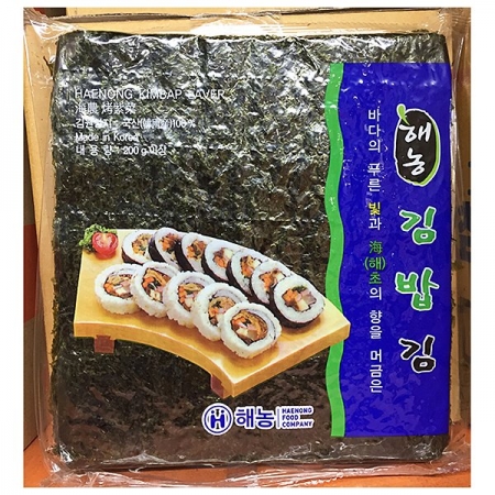 김밥김(해농 100매 200g) 20개 식자재 업소용 대용량 해농 유창 김밥김 화입 해농식품 이미지