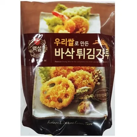 우리쌀 튀김가루(백설 1K) 우리쌀튀김가루 업소용 식자재 대용량 튀김재료 한식재료 튀김믹스 쌀가루 식당