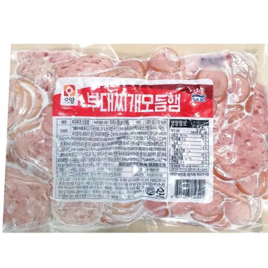 부대찌개모듬햄(1K) 업소용 대용량 식자재 부대찌개재료 부대찌개햄 모듬햄 소시지 냉동햄 부대찌개집 이미지