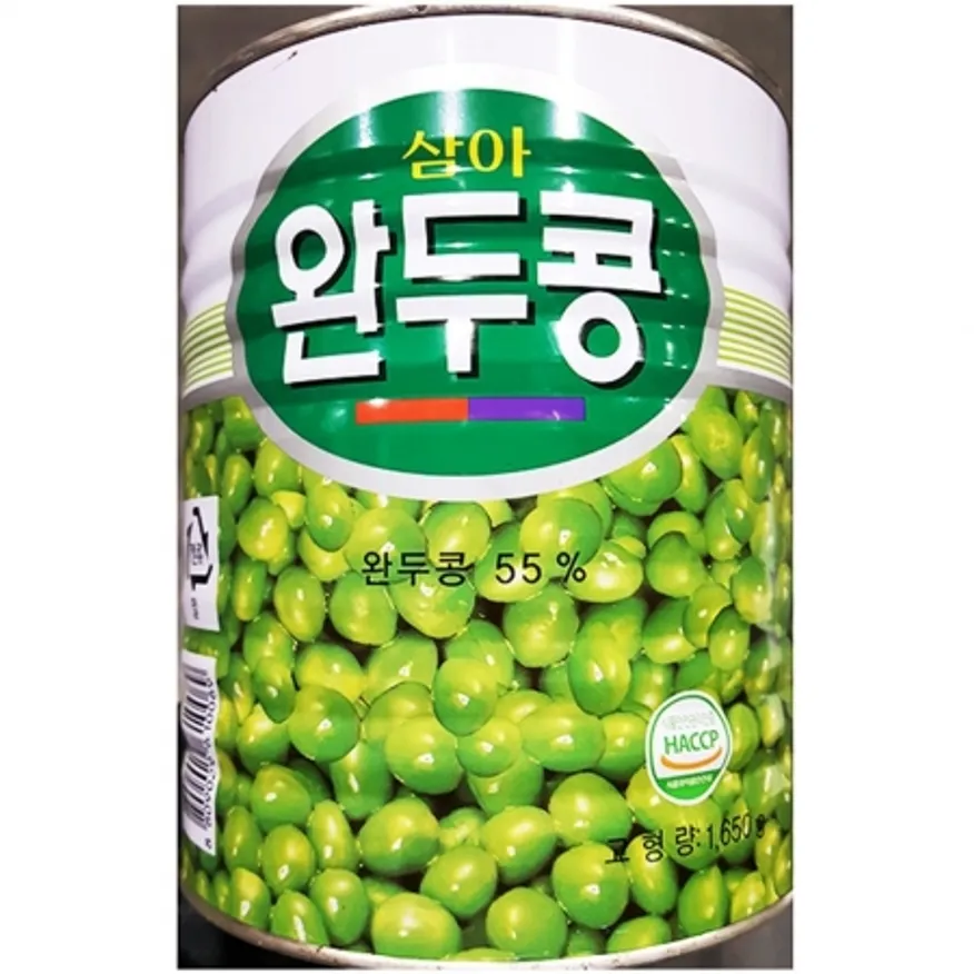 완두콩캔(삼아 3K) 6개 식자재 업소용 대용량 완두콩캔 완두콩 삼아 깡통 대량 제이큐 개 기타농산물 완두콩깡통 이미지