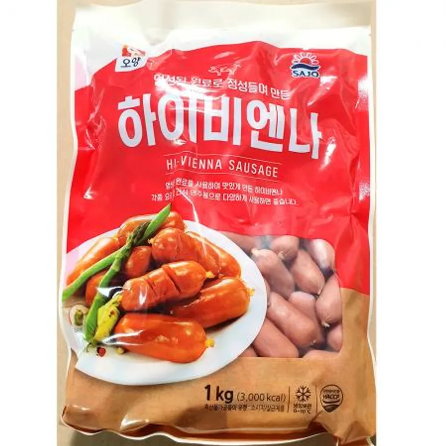 하이비엔나(오양 1K) 1개 식자재 업소용 대용량 오양 사조오양 소시지 하이 비엔나소시지 크레잇 비엔나 하림 롯데 이미지