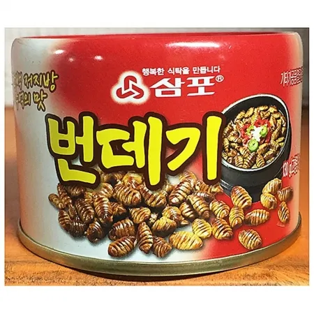 번데기캔(삼포 130g)X48 업소용 식자재 간편식 술안주 캠핑음식 번데기 캔안주 통조림요리 즉석안주 얼큰번데기