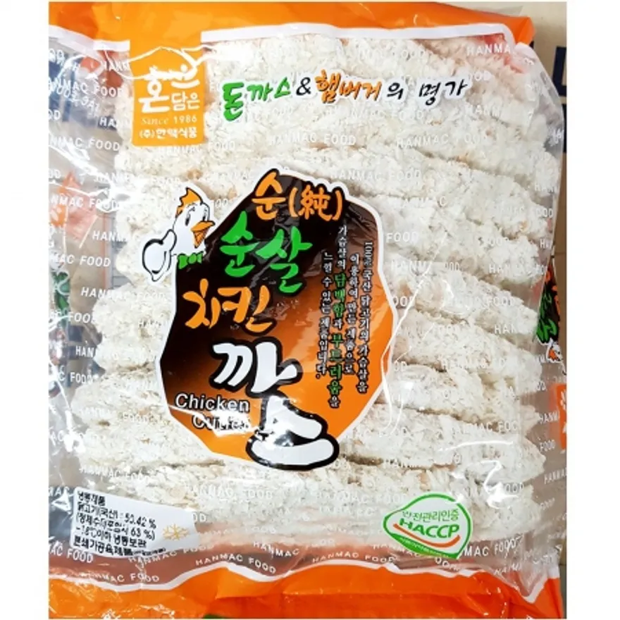 한맥 순살치킨까스(140gx10) 치킨까스 냉동식품 식자재 업소용 간식 안주 즉석식품 순살치킨 한맥치킨까스 닭가슴살튀김 이미지