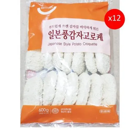 세미원푸드 감자고로케(30g x20개 600g) X12 고로케 업소용 대용량 냉동고로케 간편식 간식 분식 식당 급식