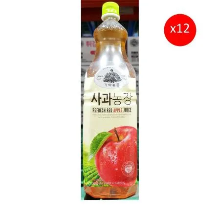 사과주스(가야 1.5L) 12개 식자재마트 대용량 업소용 주스 사과주스 사과음료 일회용비닐봉투