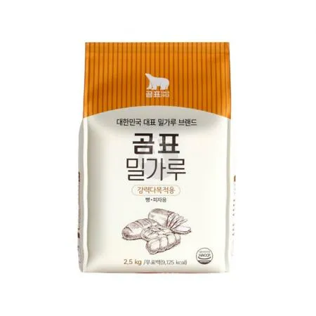 곰표 강력분 밀가루 2.5Kg 제과제빵 베이킹 1개 식자재 업소용 대용량 강력 프랑스 백설 코끼리 큐원 제과 마루비시 선인 호 이미지