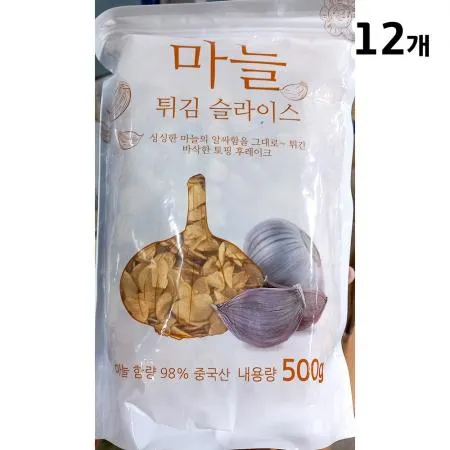 튀긴마늘(코우인터내셔널 슬라이스 500g) 12개 식자재 업소용 대용량 토호 튀긴마늘 페트 올바른맛 제이케이푸드 바른마늘후레이크 토호식품 태국 지엔엘커머스 이미지