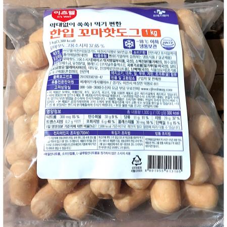 한입꼬마핫도그(이츠웰 56개입 1K) 식자재 업소용 대용량 이츠웰 한입꼬마핫도그 당일발송 이제이푸드스토리 제이케이푸드 오뗄 비엔나케익 수제 델리