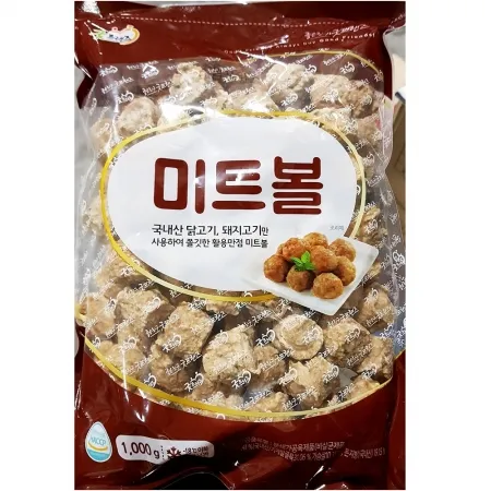 미트볼(굿프랜즈 1Kg) X10 냉동 업소용 식당 대용량 급식 스파게티 어린이 반찬 간편식