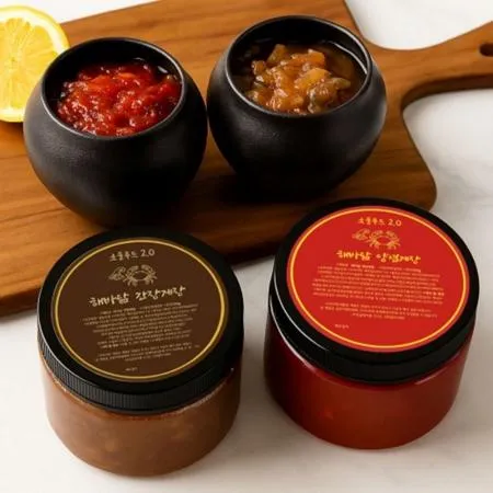 해바닮 순살 간장게장 300g+순살양념게장 300g 순살게장 양념게장 게장 밥도둑 밑반찬 업소용 식당용 단체급식 해산물반찬