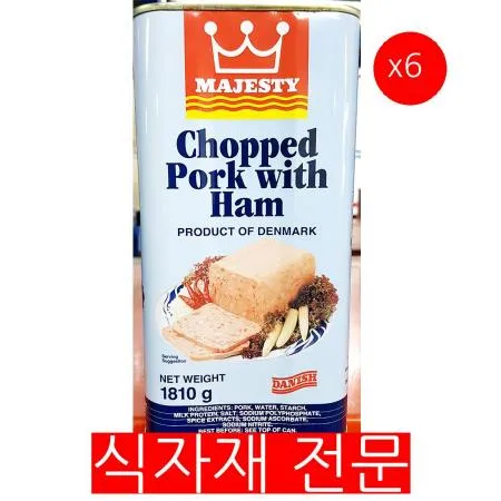 햄캔(마제스티 A급 촙트 1.81K)X6 통조림햄 햄 런천미트 돼지고기햄 업소용 식자재 부대찌개 캠핑용 대용량