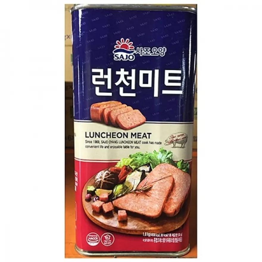 부대찌게햄 B급(사조 1.8k)X6 부대찌개재료 햄 캔햄 돼지고기햄 식자재 대용량 업소용 캠핑음식 식당재료 이미지