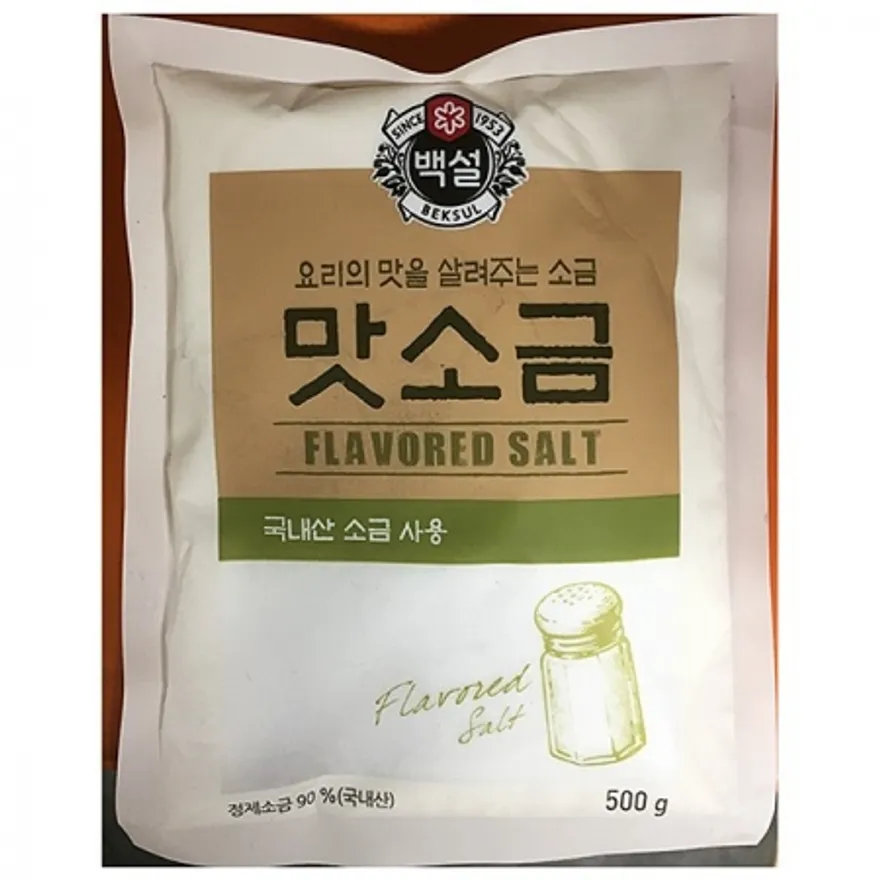 맛소금(백설 500g)X2 소금 업소용 식자재 대용량 조미료 요리재료 식당 치킨집 감자튀김전문점 이미지