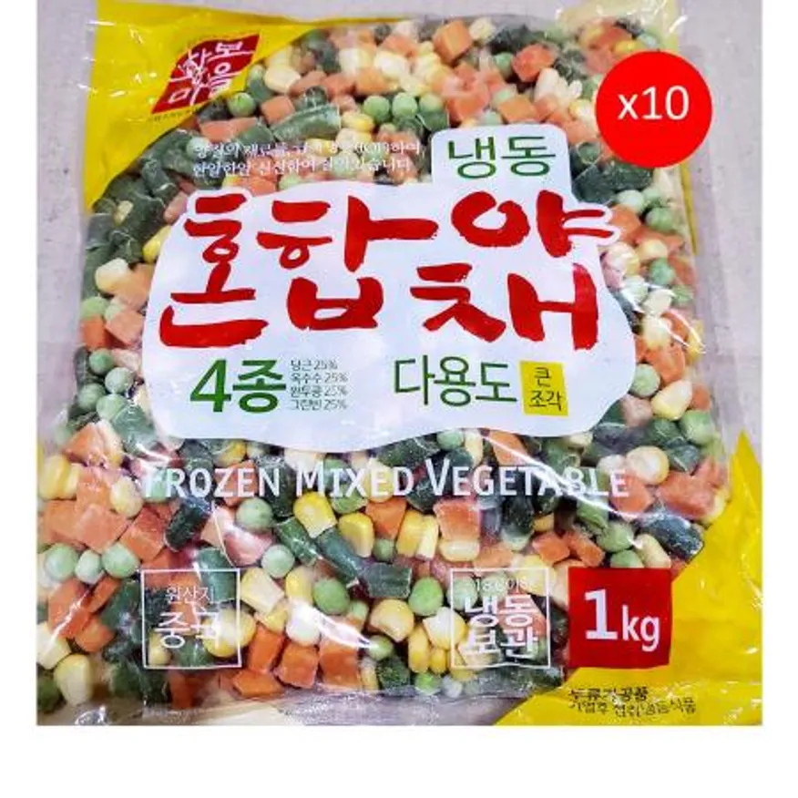 황보마을 혼합야채(4종 샐러드용 1K) X10 샐러드야채 냉동샐러드 손질야채 업소용혼합야채 식자재야채 대용량채소 식당재료 샐러드재료 황보마을야채 이미지