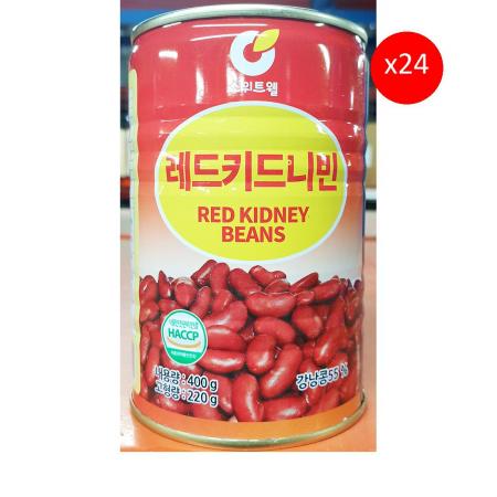 레드키드니빈스(원터치 스위트웰 400g) X24 강낭콩 통조림콩 통조림 강낭콩캔 샐러드재료 멕시칸요리 칠리재료 대용량 업소용