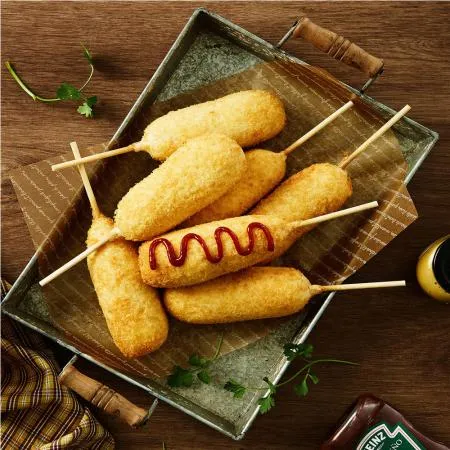 대왕 치즈 핫도그(치즈반+소세지반) 700g(5개입)X20봉 분식집 휴게소간식 간편식 업소용 대용량 치즈소세지 냉동핫도그 간식 튀김간식