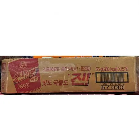 진라면(오뚜기 컵 매운맛 65g 15개) 식자재 업소용 대용량 오뚜기 진라면 오늘출발 코스트코 봉지라면 워나점빵 농심 라면 진매운맛 이미지