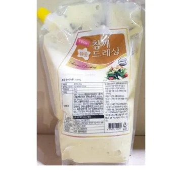 참깨드레싱(평강 2k) 1개 식자재 업소용 대용량 평강 한끼스토리 파우치 흑임자 시저 참깨 크림시저