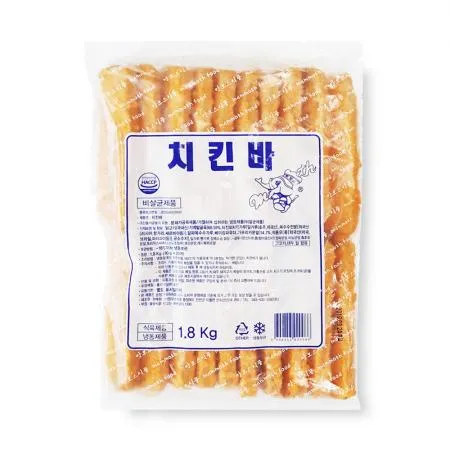 바삭한 네모 치킨바 1.8kg(90gX20개) 네모치킨바 바삭한네모치킨바 식자재 업소용 급식재료 간식 안주 냉동식품 에어프라이어