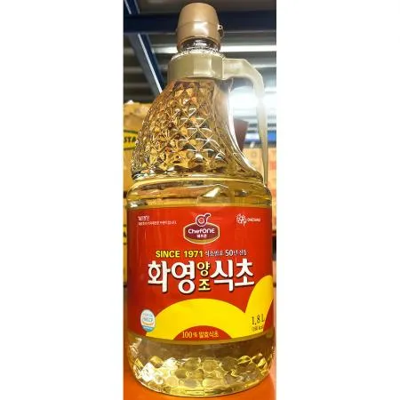 쉐프원 화영양조식초 1.8L 1개 식자재 업소용 대용량 오뚜기 쉐프원 청정원 말통 식당 사과 사조해표 식자재 롯데 이미지