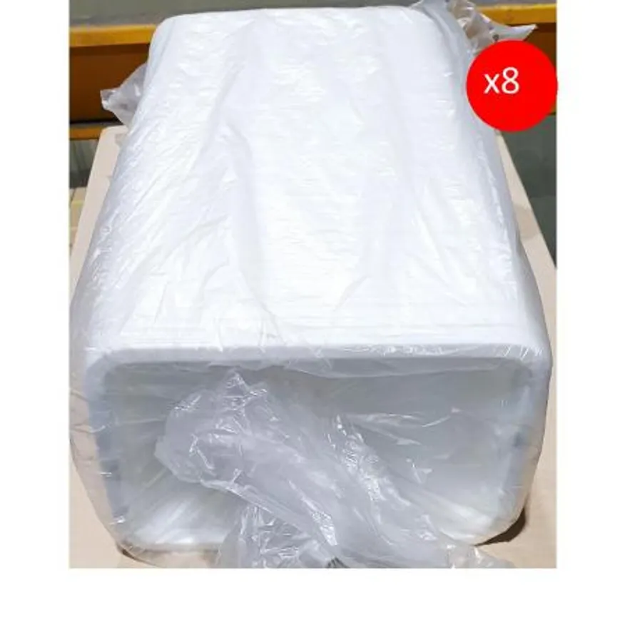 일회용기(중 19cm 100입 바베큐용) X8 플라스틱용기 바베큐용기 배달용기 포장용기 업소용용기 테이크아웃용기 투명용기 도시락용기 캠핑용품 이미지