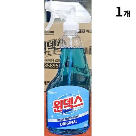 유리세정제(윈덱스 500ml 유리용) 업소용 청소용품 세정제 창문세정제 유리크리너 위생용품 카페 식당