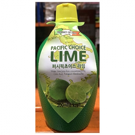 라임주스(농축 퍼시픽초이스 200ml) 1개 식자재 업소용 대용량 라임주스 퍼시픽초이스 식자재 레이지 라임 레이지라임주스 액상소스 라스 이미지