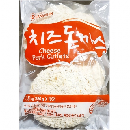 치즈돈까스(상신 180g x10입 1.8K) 4개 식자재 업소용 대용량 돈까스 늘찬 한맥 더착한푸드 업소용 이미지