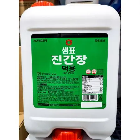 진간장(샘표 12L 덕용) 1개 식자재 업소용 대용량 샘표 업소 프레시원 삼화 대상 몽고 옹가네 청정원 진미 이미지