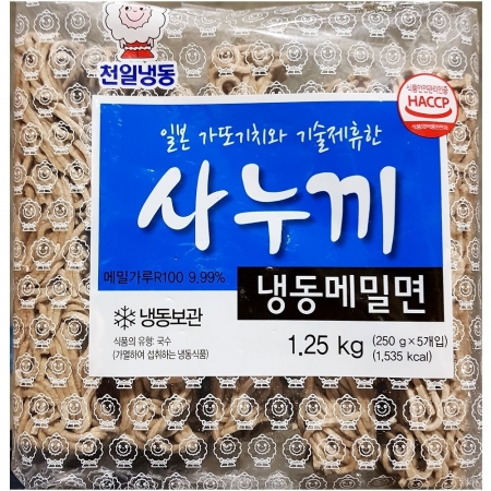 천일식품 사누끼메밀면 250g x5입 1.25k 1개 식자재 업소용 대용량 천일 면사랑 평화 농심 해성 강원 사누끼 냉면육수 당일 이미지