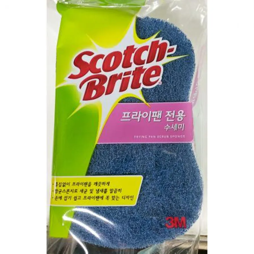 후라이팬전용수세미(스카치 2P 110x70) 1개 식자재 업소용 대용량 후라이팬 스카치 후라이팬행주 프라이팬행주 너만아는잡화점 제이큐 신연 이미지