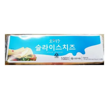 치즈(소와나무 슬라이스1.8k(100매) 1개 식자재 업소용 대용량 체다치즈 레드 킹스코 제이케이푸드 코다노 에이치에이유통 체다 디오 피자재료 이미지