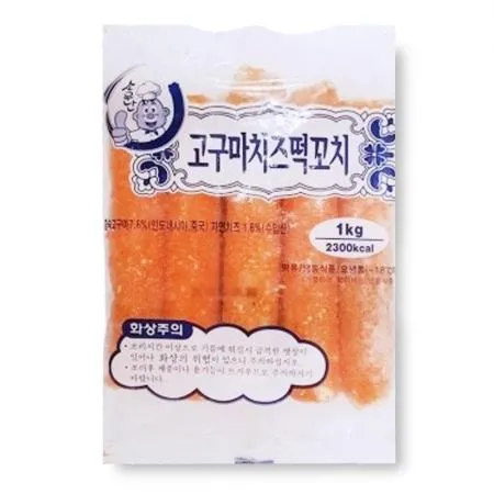 고구마치즈떡도그1kg(100gX10개) 식자재 업소용 대용량 금호 고구마치즈 냉동 치즈 쏭이네 떡 고구마 구멍떡 떡도그 이미지